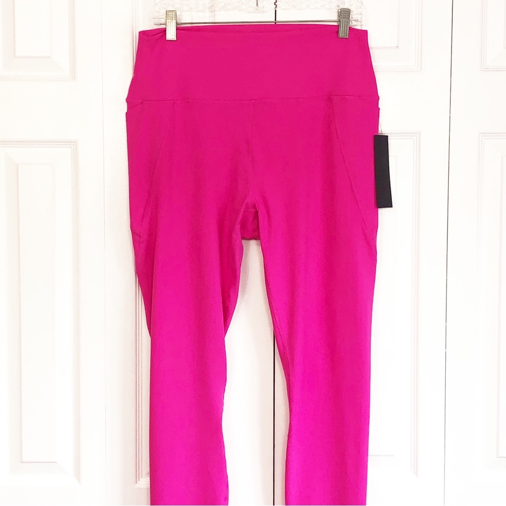 NWT Mono B Plus Fuchsia Hot Pink Stretch Pull-On High Rise Leggings 1XL